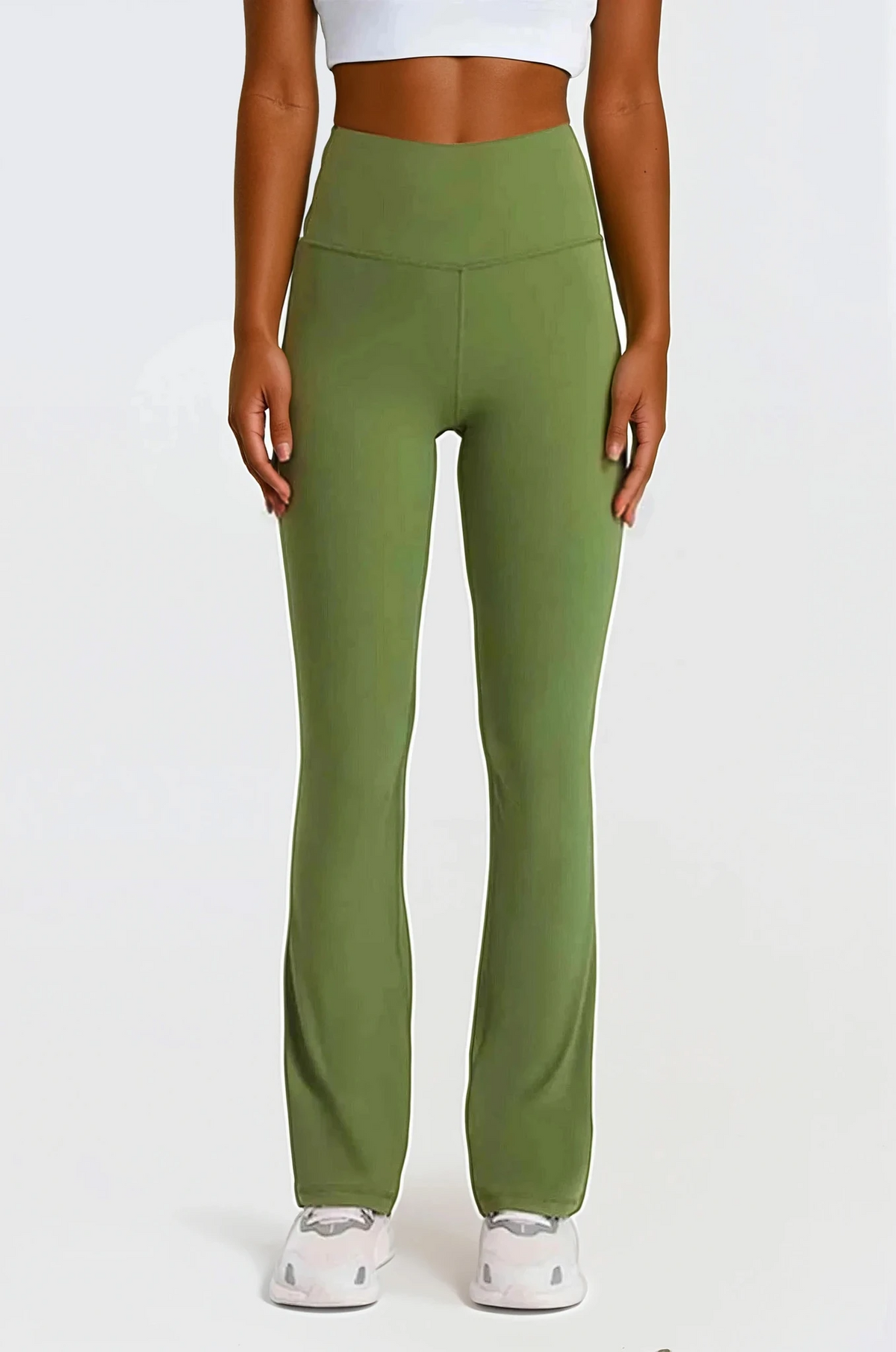 Black Zen Flare high-waist yoga pant with stretchy fabric