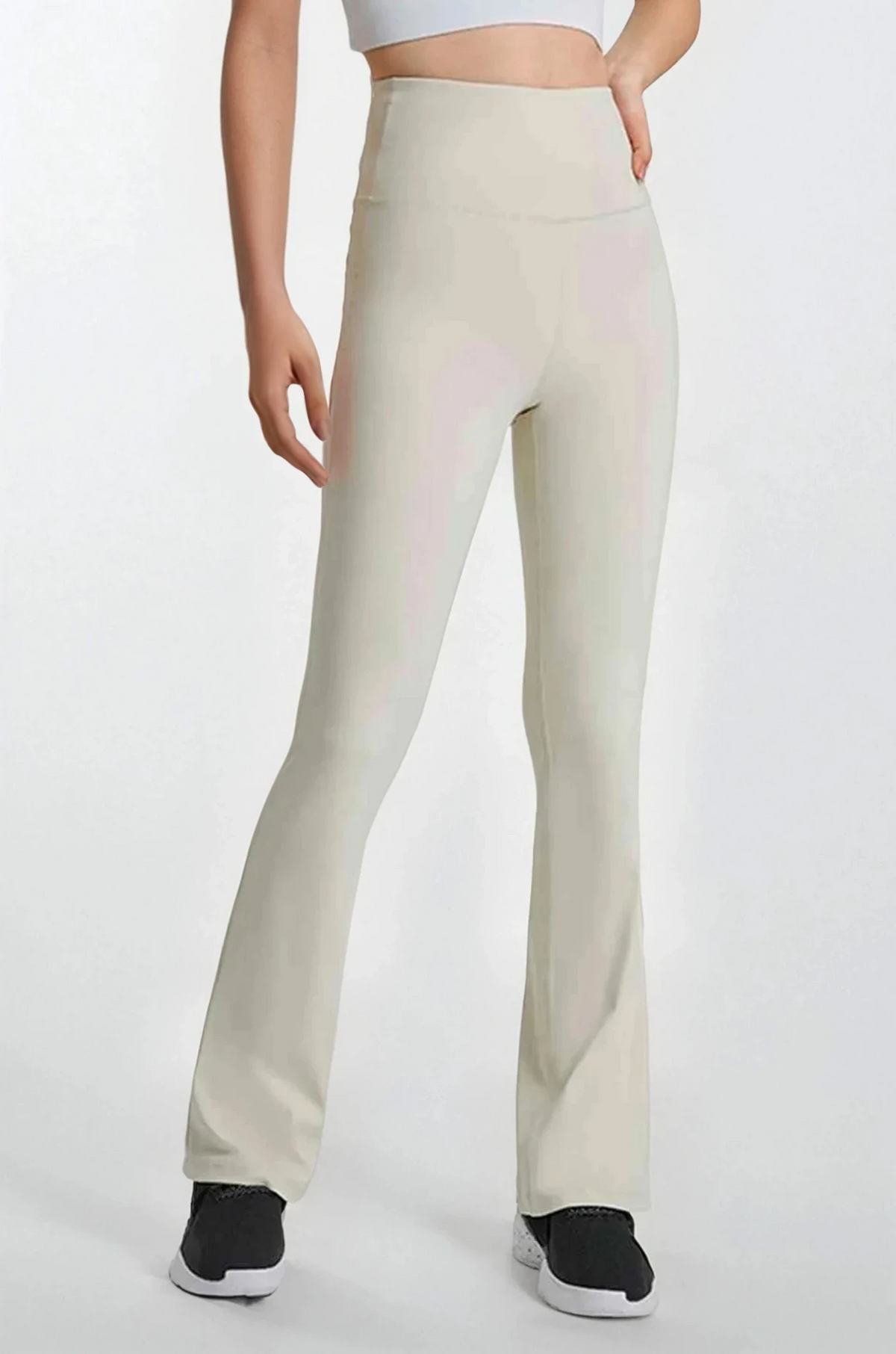 Zen Flare high-waist yoga pant in solid black with stretchy fabric